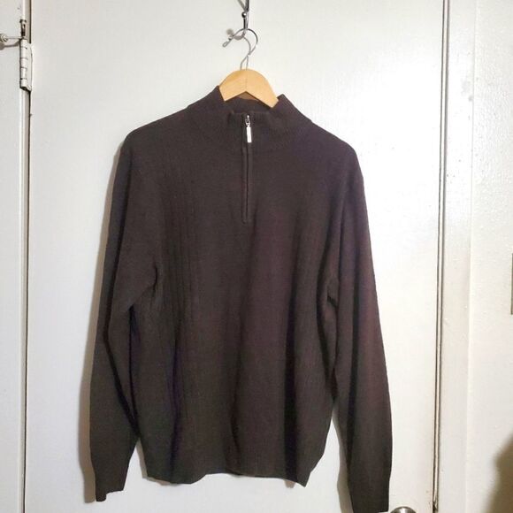 Geoffrey Beene Men's Pullover Brown Sweater Size L - Picture 1 of 9